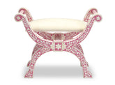 Bone Inlay Jenny Stool Floral Design Pink 2